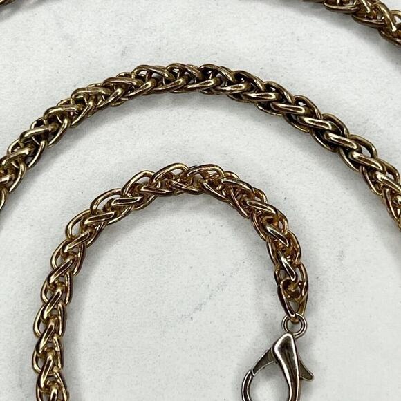 Gold Tone Chain Link Barrel Crossbody Purse Handbag Replacement Strap ✨ - Picture 7 of 12